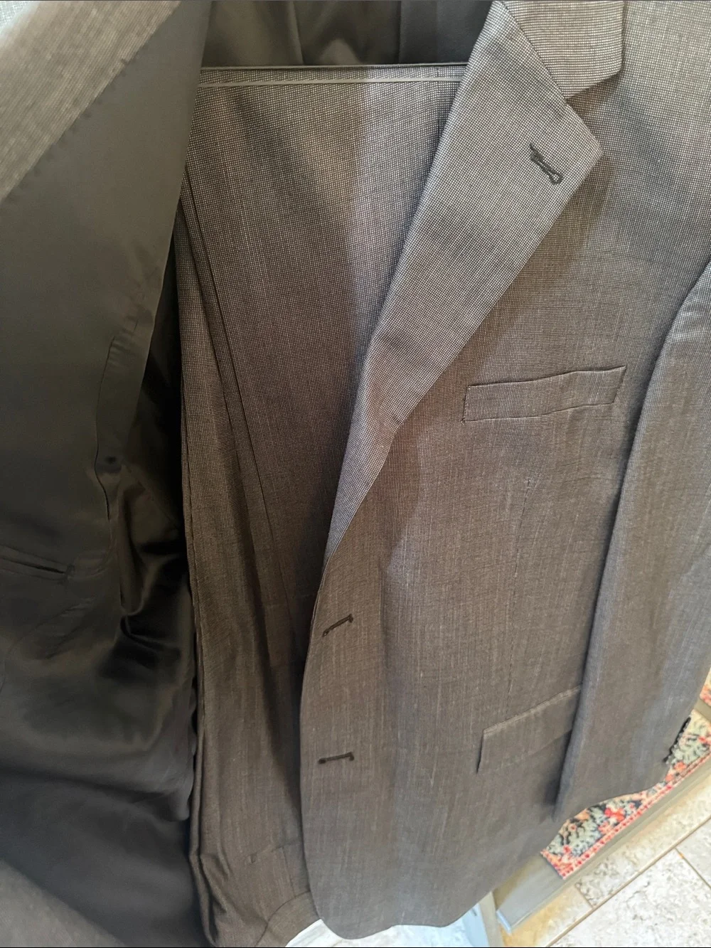 Calvin Klein Dark Gray Two-Button Men's Suit Blazer